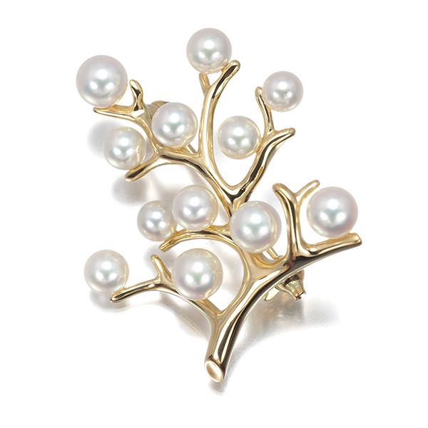 MIKIMOTO（ミキモト） ブローチ パール 真珠 4.0-5.0mm 幸福の木 K18YG