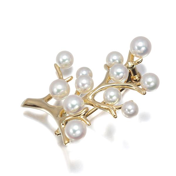 MIKIMOTO（ミキモト） ブローチ パール 真珠 4.0-5.0mm 幸福の木 K18YG
