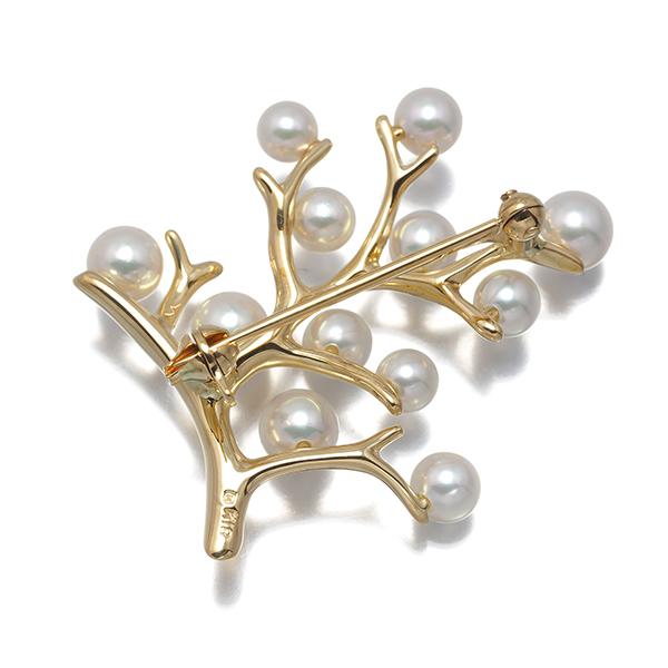 MIKIMOTO（ミキモト） ブローチ パール 真珠 4.0-5.0mm 幸福の木 K18YG