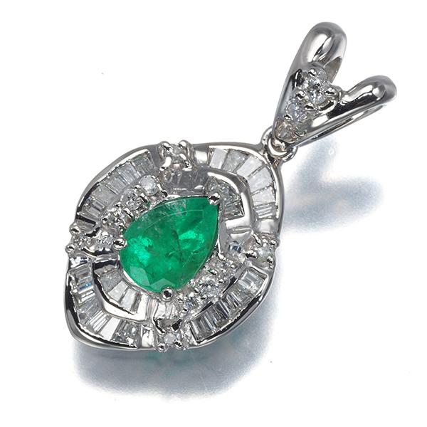 エメラルド 0.67ct ダイヤ ダイヤモンド 0.40ct/0.03ct ペンダントトップ Pt900 ソーティングGENJ |  | 05