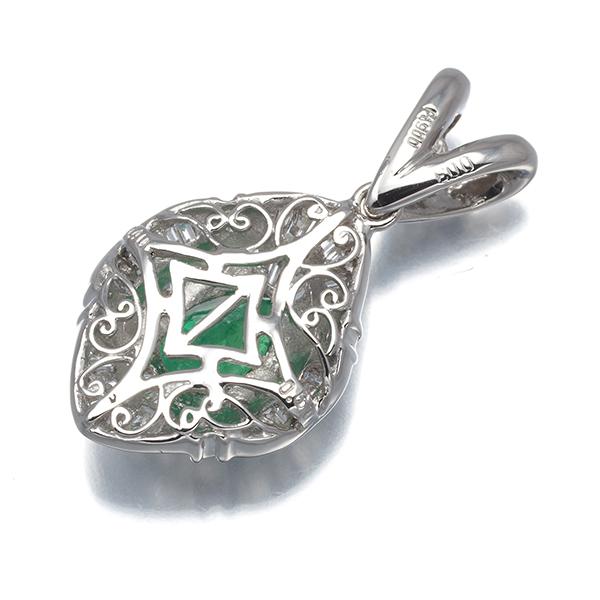 エメラルド 0.67ct ダイヤ ダイヤモンド 0.40ct/0.03ct ペンダントトップ Pt900 ソーティングGENJ |  | 02