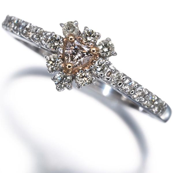 ピンク&クリア ダイヤ ダイヤモンド 0.076ct VS1/0.25ct ハート