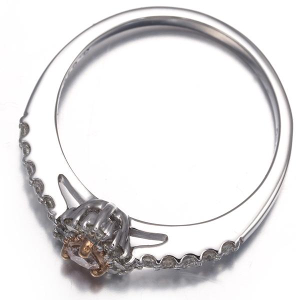 ピンク＆クリア ダイヤ ダイヤモンド 0.076ct VS1/0.25ct ハート