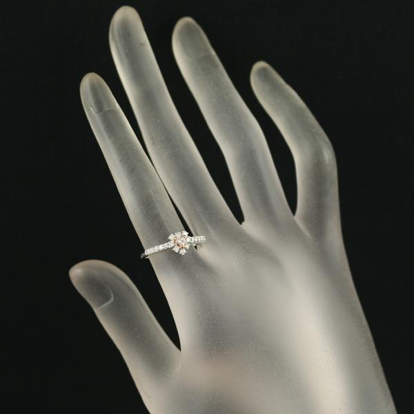 ピンク＆クリア ダイヤ ダイヤモンド 0.076ct VS1/0.25ct ハート