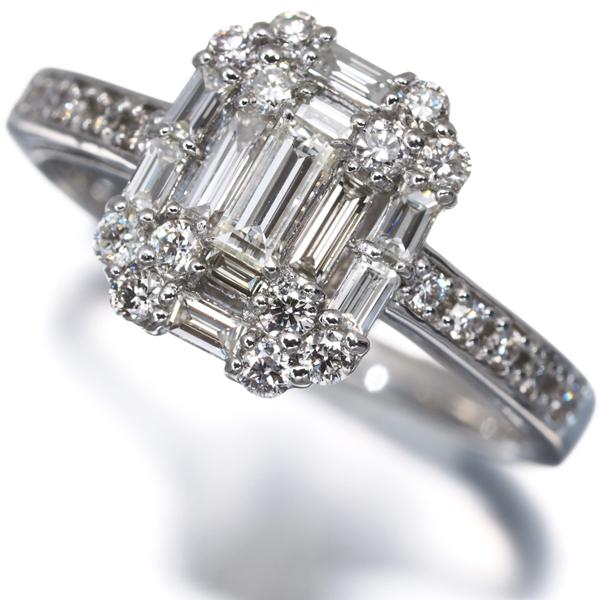 ダイヤ ダイヤモンド 0.50ct 2種カット リング Pt900 指輪 GENJ