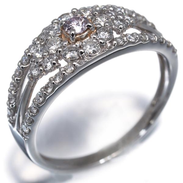 ピンク&クリア ダイヤ ダイヤモンド 0.079ct I1/0.56ct リング Pt950 