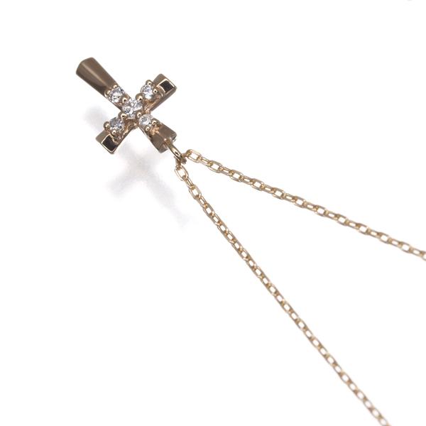 カナル4℃ ネックレス ダイヤ ダイヤモンド クロス K10YG BLJ/GENJ 大幅値下げ品 | 4℃ | 01