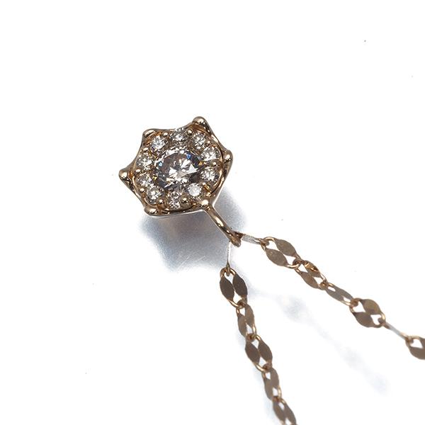 エステール ネックレス ブラウン ダイヤ ダイヤモンド 0.31ct パヴェ