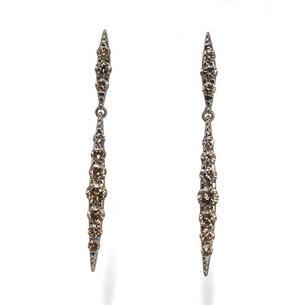 カシケイ ネイキッド ダイヤモンド ピアス k18 ブラウンダイヤ カシケイ ピアス ブラウン ダイヤ ダイヤモンド 1.00ct ネイキッド