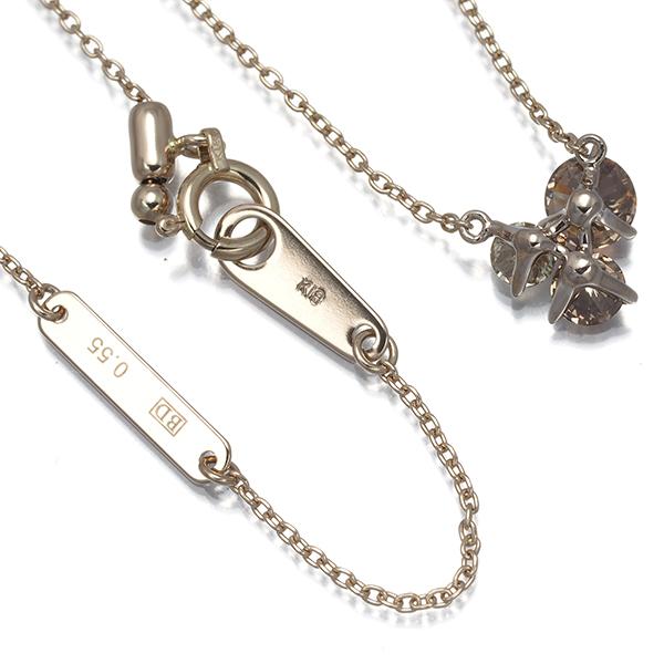 カシケイ ネックレス ブラウン ダイヤ ダイヤモンド 0.55ct ムク K18BG 