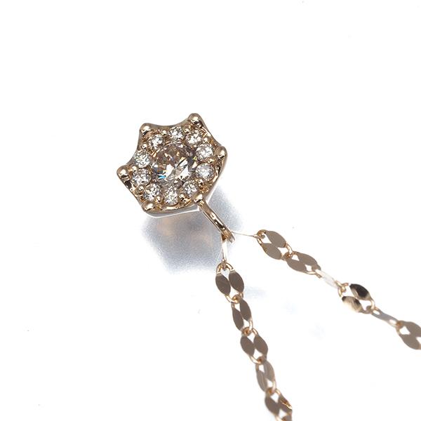 エステール ネックレス ブラウン ダイヤ ダイヤモンド 0.31ct パヴェ 