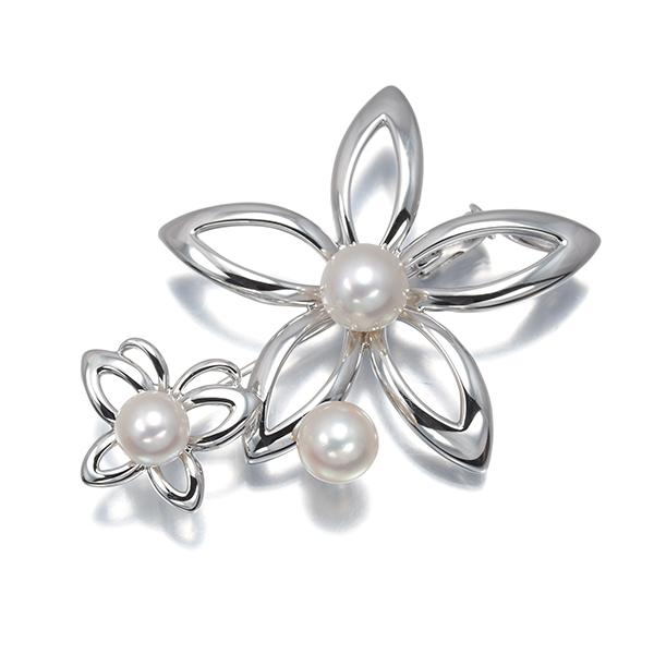 TASAKI　田崎真珠パール シルバー ブローチ、ペンダントトップとしても！ MIKIMOTO（ミキモト） TASAKI タサキ ブローチ兼ペンダントトップ