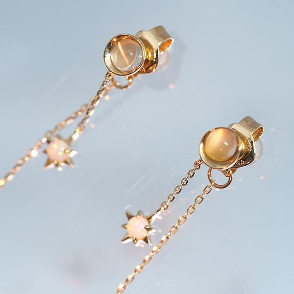 STAR JEWELRY（スタージュエリー） ピアス ムーンストーン オパール