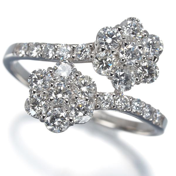 Pt900　天然ダイヤモンド1.00ctフラワーリング ダイヤ ダイヤモンド 1.00ct フラワー リング Pt900 指輪 GENJ