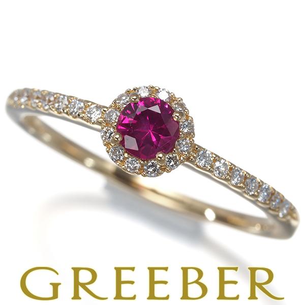 スタージュエリー リング ルビー ダイヤ ダイヤモンド 0.090ct ミニハロー 9号 K18YG 保証書 指輪 BLJ/GENJ | STAR JEWELRY
