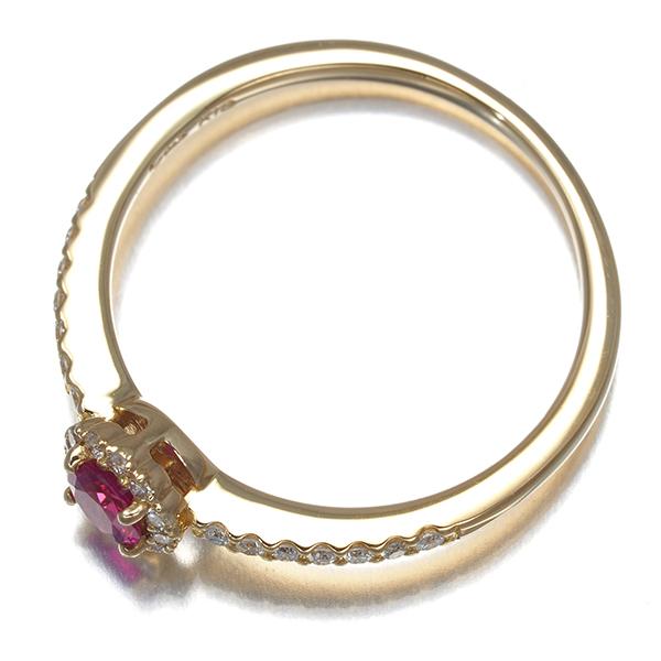 スタージュエリー リング ルビー ダイヤ ダイヤモンド 0.090ct ミニハロー 9号 K18YG 保証書 指輪 BLJ/GENJ | STAR JEWELRY | 02