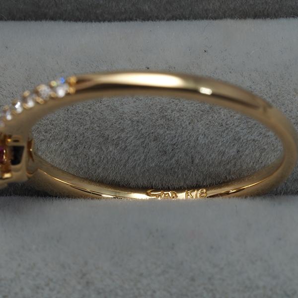 スタージュエリー リング ルビー ダイヤ ダイヤモンド 0.090ct ミニハロー 9号 K18YG 保証書 指輪 BLJ/GENJ | STAR JEWELRY | 03