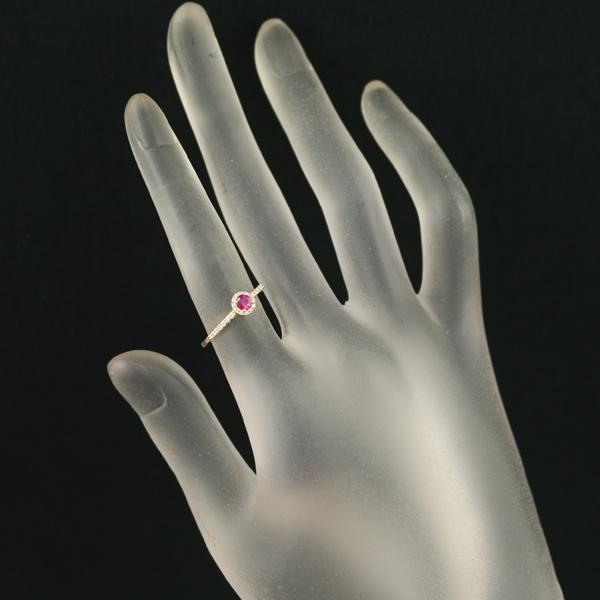 スタージュエリー リング ルビー ダイヤ ダイヤモンド 0.090ct ミニハロー 9号 K18YG 保証書 指輪 BLJ/GENJ | STAR JEWELRY | 04