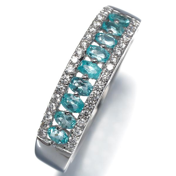 パライバトルマリン 0.53ct ダイヤ ダイヤモンド 0.25ct リング K18WG
