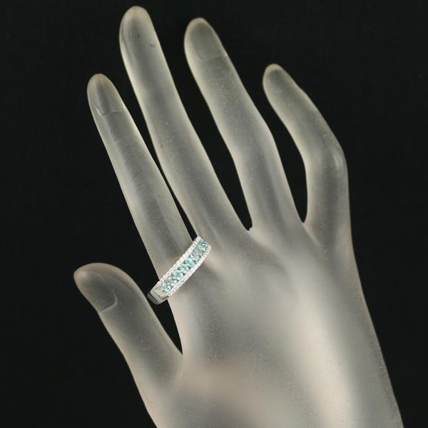 パライバトルマリン 0.53ct ダイヤ ダイヤモンド 0.25ct リング K18WG
