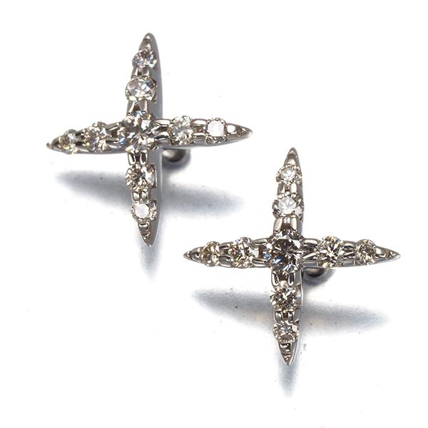 【あけちゃん】カシケイネイキッドピアスK18BGダイヤ0.4ct 箱保証書 カシケイ ピアス ブラウン ダイヤ ダイヤモンド 0.40ct ネイキッド