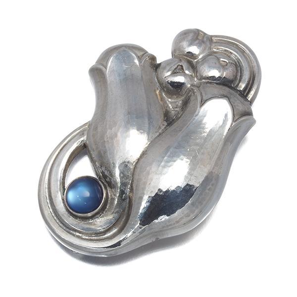  　ジョージジェンセン　100B　ブローチ　ムーンストーン Georg Jensen（ジョージ ジェンセン） ブローチ ムーンストーン 100B