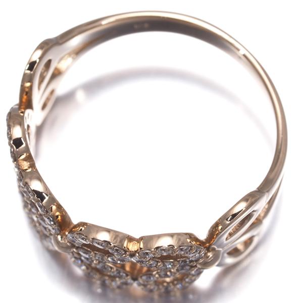 ダイヤ ダイヤモンド 0.48ct フラワー 透かし リング K18PG 指輪 GENJ