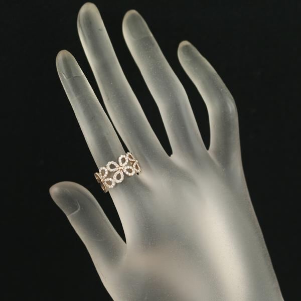 ダイヤ ダイヤモンド 0.48ct フラワー 透かし リング K18PG 指輪 GENJ
