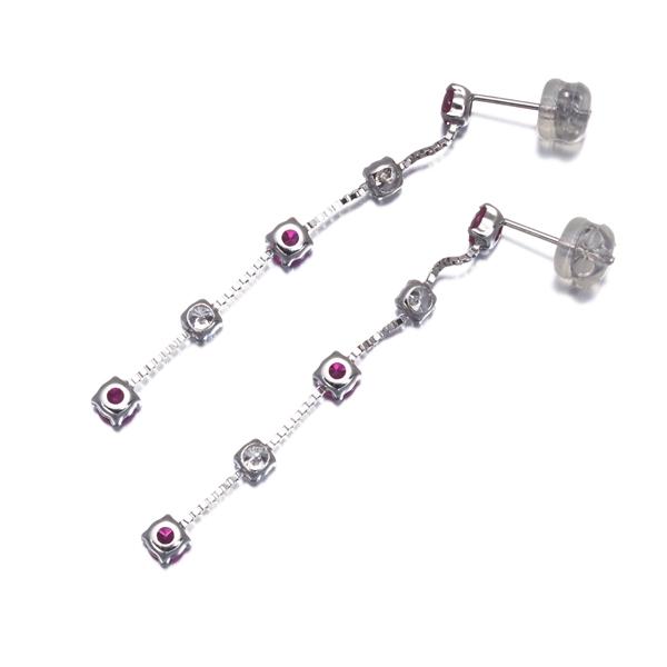 ルビー 0.54ct/0.54ct ダイヤ ダイヤモンド 0.25ct/0.25ct 揺れる