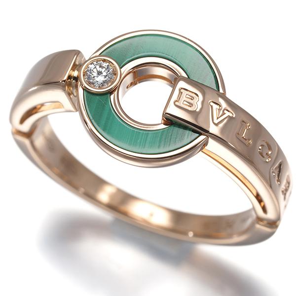 Bvlgari ダイヤモンド付きリング 指輪 54 BVLGARI（ブルガリ） リング マラカイト ダイヤ ダイヤモンド ブルガリ
