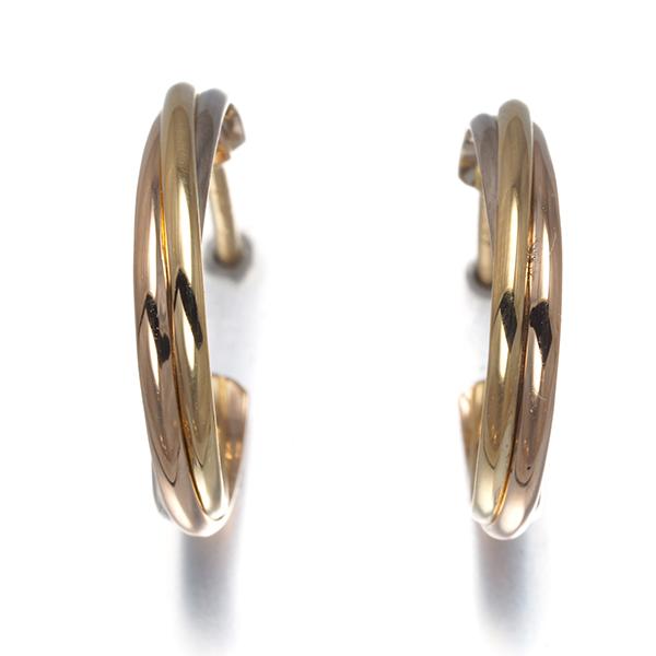 Cartier トリニティ　ピアス　スリーカラー　フープピアス Cartier（カルティエ） トリニティ ピアス スリーカラー フープ K18YG