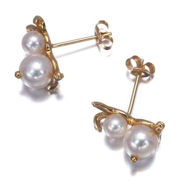 【美品】TASAKI 田崎真珠 タサキ ベビーパール 一粒ピアス Q28 TASAKI（タサキ） ピアス ベビー パール 真珠 4.0mm/5.8mm 兎 ウサギ