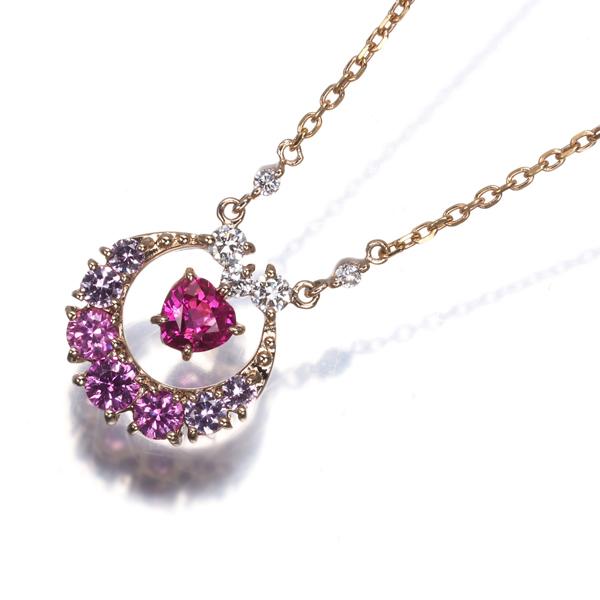 スタージュエリー ネックレス ルビー ピンクサファイア ダイヤ ダイヤモンド 0.05ct ハート K18PG BLJ/GENJ | STAR JEWELRY | 04