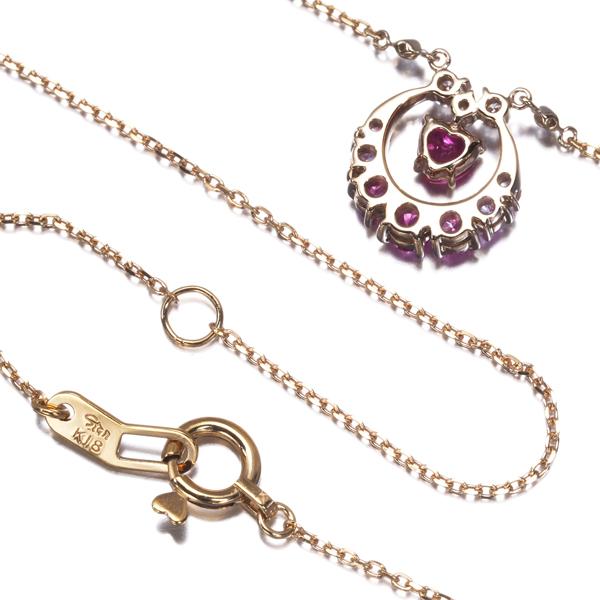 スタージュエリー ネックレス ルビー ピンクサファイア ダイヤ ダイヤモンド 0.05ct ハート K18PG BLJ/GENJ | STAR JEWELRY | 02