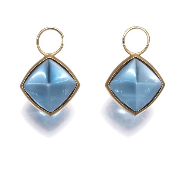 トパーズ 2.50ct/2.50ct 艶消し スクエアピラミッド 一粒 チャーム ピアス K18YG GENJ |  | 03