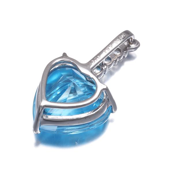 トパーズ 6.31ct ムーンストーン 0.10ct ハートシェイプ 特殊カット ペンダントトップ K18WG GENJ |  | 02