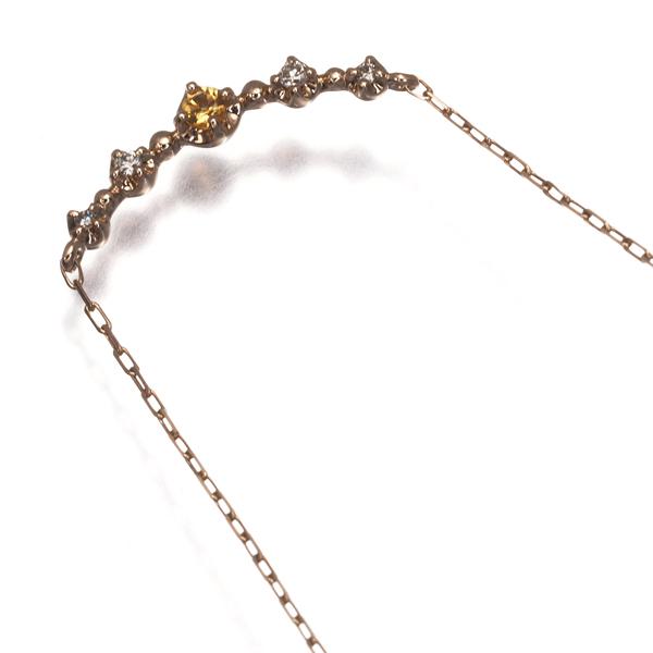 4℃ ネックレス シトリン ダイヤ ダイヤモンド K10PG BLJ/GENJ | 4℃ | 01