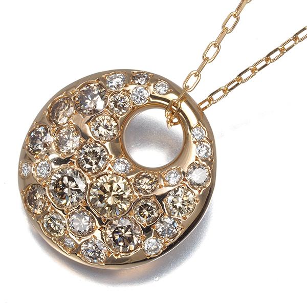 カシケイ ネックレス ブラウン＆クリア ダイヤ ダイヤモンド 1.00ct