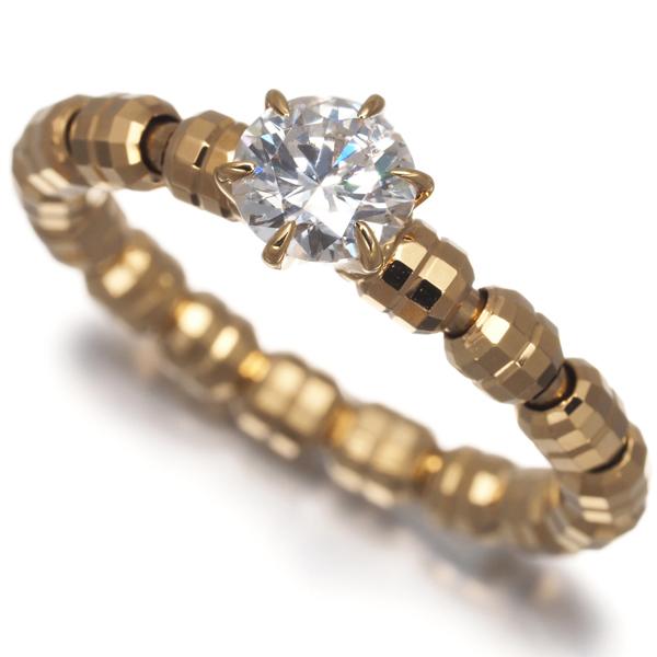 ダイヤ 0.515ct 一粒 カットボール フリーサイズ  リング K18YG  指輪 GENJ |  | 06