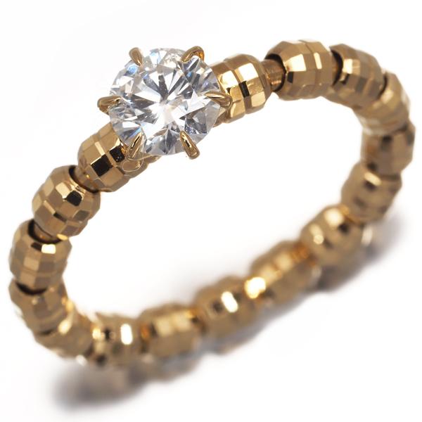 ダイヤ 0.515ct 一粒 カットボール フリーサイズ  リング K18YG  指輪 GENJ |  | 02