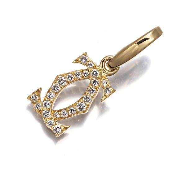 Cartier ペンダントトップ　チャーム　未使用品　箱付き　ロゴモチーフ Cartier（カルティエ） ペンダントトップ 2C ドゥーブルC C2 チャーム
