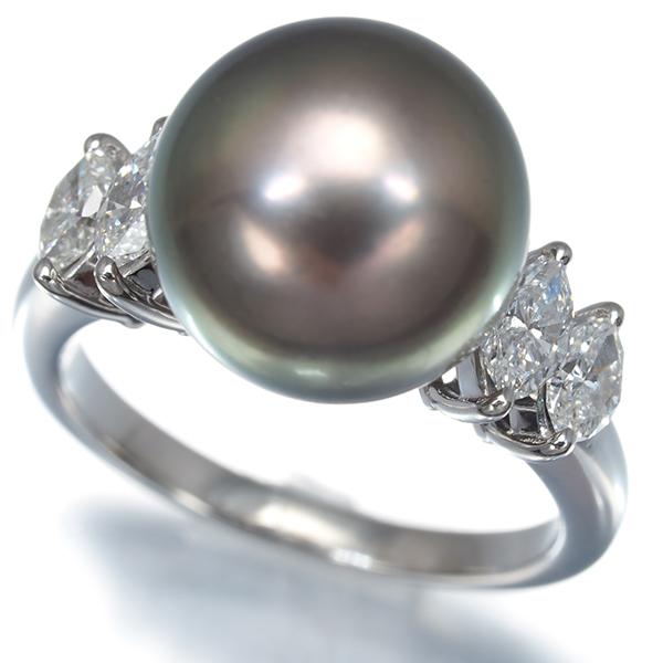 ミキモト リング ブラック パール 真珠 10.9mm ダイヤ ダイヤモンド 0.54ct 一粒 9号 Pt950 指輪 BLJ | MIKIMOTO | 05