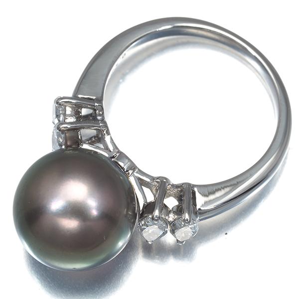 ミキモト リング ブラック パール 真珠 10.9mm ダイヤ ダイヤモンド 0.54ct 一粒 9号 Pt950 指輪 BLJ | MIKIMOTO | 02