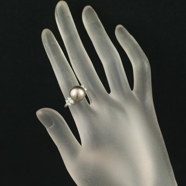 ミキモト リング ブラック パール 真珠 10.9mm ダイヤ ダイヤモンド 0.54ct 一粒 9号 Pt950 指輪 BLJ | MIKIMOTO | 04