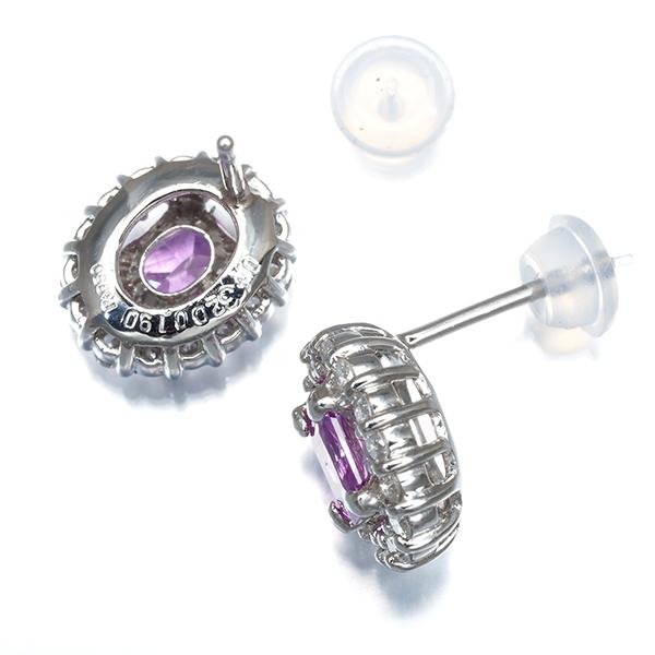 ピンクサファイア 0.432ct/0.363ct ダイヤ ダイヤモンド ピアス Pt950