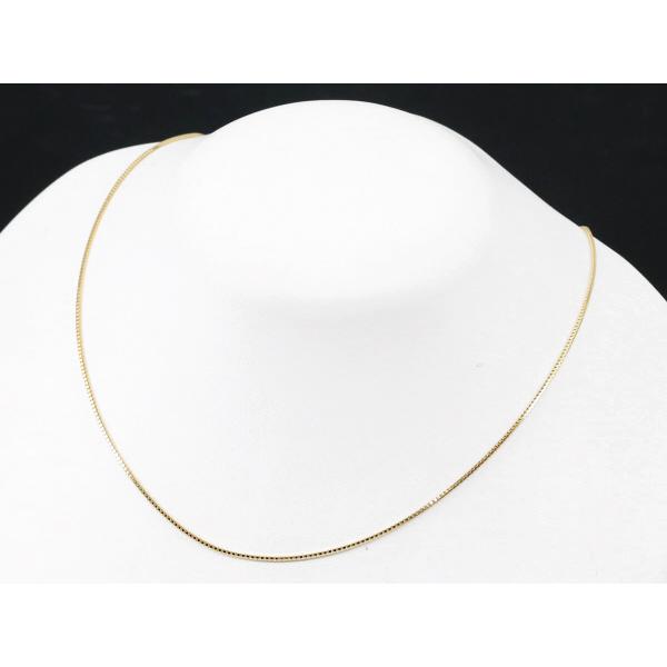 ベネチアン チェーンネックレス 60cm 1.0mm幅 K18YG 18金 イエロー