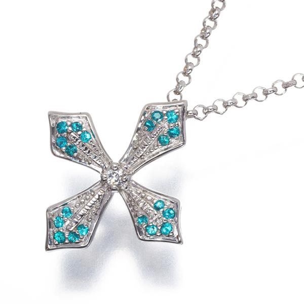 魅了 ダイヤ パライバトルマリン ダイヤモンド 特別値下げ品 Genj K18wg ネックレス クロス ネックレス ペンダント Www Collectiviteslocales Fr