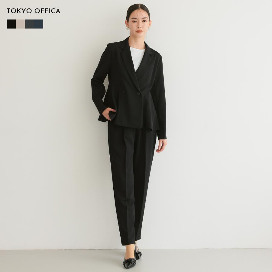 パンツスーツ セットアップ 2点セット ダブルボタン サイドフレア