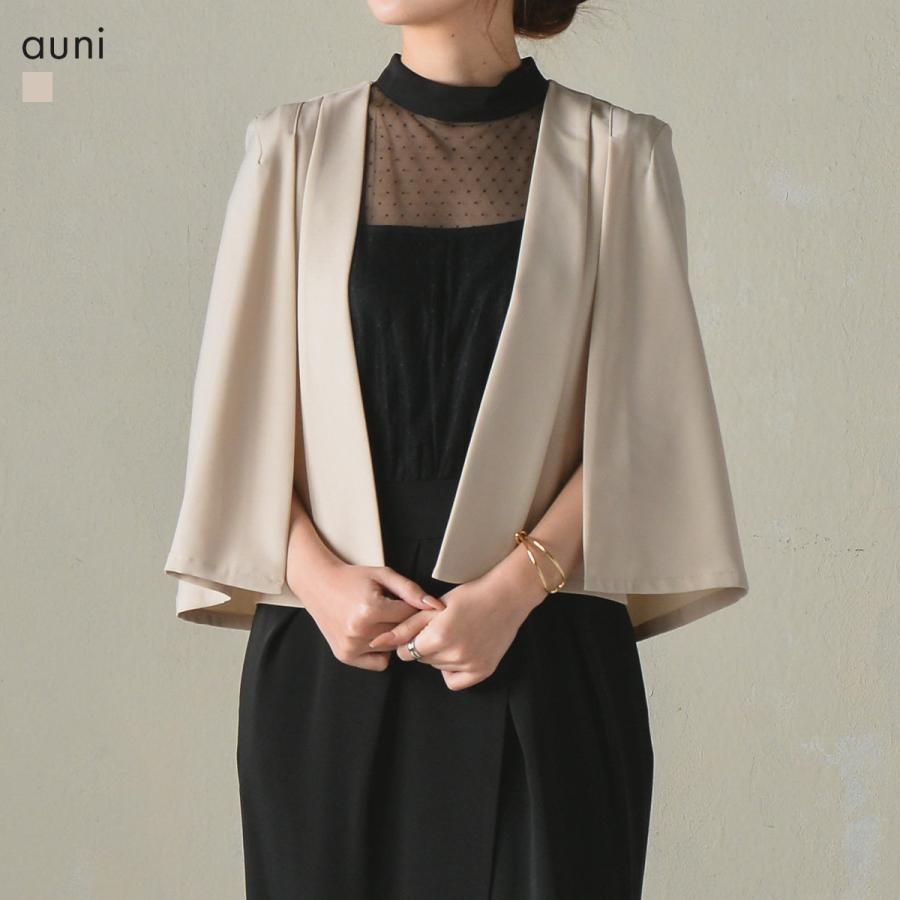ボレロ ジャケット レディース ケープ風 7分袖 半袖 結婚式 入学式