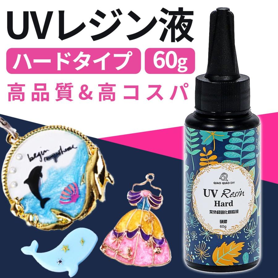 UV レジン液 安い 大容量 クリア 60ｇ ハード コスパ最強 レジンクラフト レジンアート ポイント消化｜greedtown